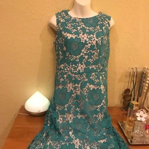 New York and company green and tan dress